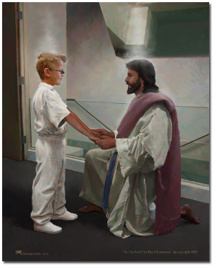 Boy At the Font - Baptism - Doc Christensen - 11x14